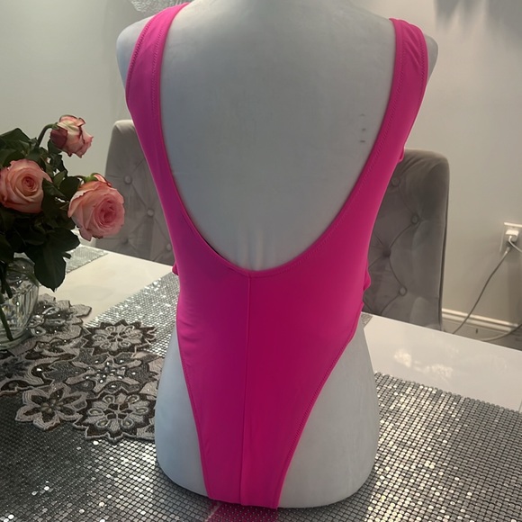 PHILIPP PLEIN bright pink Monokini swim suit one piece size M - Picture 3 of 5